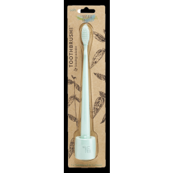 Биоразградима четка за зъби Natural Family Soft + поставка зелена