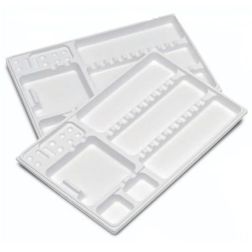 White plastic tray - eднократна тарелка R2 бяла